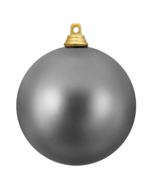 Plastik julekugler i mat sølv.