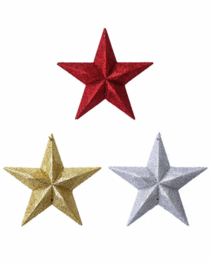 Stjerne juletræspynt med glitter