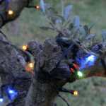 Solcelle lyskæde med multifarvet LED (statisk/ flash) 10m, 100 LED Multicolor LED, statisk lys