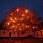 LED-lyskugle 3m, flammeefekt, IP55, 5 stk Varm hvid LED, statisk lys