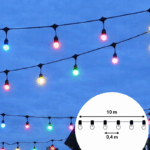 JadaLight PRO Party lyskæde 10 m, sort, 25 x E27 multicolor LED 10 m