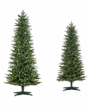 Naturtro kunstigt juletræ med slankt design og grene i PE og PVC mix