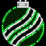 Julekugle med lys - grøn - AURIO, H: 40 cm Grøn LED, statisk lys, Kold hvid LED, statisk lys