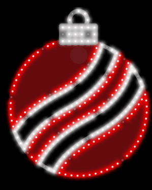 2D rød julekugle med rød og kold hvid LED.