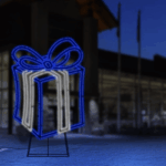 Gave med lys - blå - AURIO, H: 40 cm Blå LED, statisk lys, Kold hvid LED, statisk lys