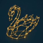 Svane med lys 60cm - JadaLight PRO, 120 varm hvid LED, udendørs 60 cm