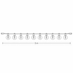 Hvid JadaLight PRO Golf-Ball Party String Light, 5 m, 10 varm hvid LED, 230V Hvid