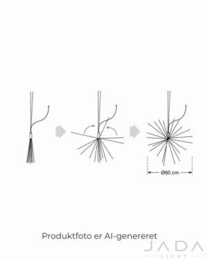 Stregtegning af star burst Ø60 cm.