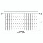 JadaLight PRO Curtain Light, L: 2 x H: 3 m, 600 varm hvid LED, 36V, 2700 K 3 m
