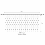 JadaLight PRO curtain light, B: 2 x H: 1 m, varm hvid, 200 LED, 2700K 1 m