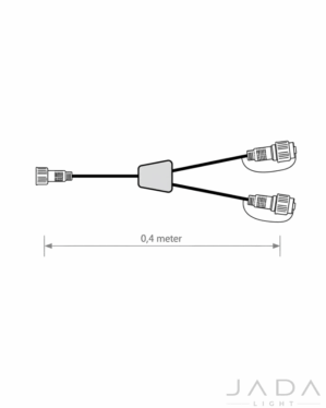JadaLight PRO T-fordeler 1 hanstik og 2 hunstik.