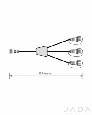 JadaLight PRO Y-fordeler med 1 han og 3 hunstik.