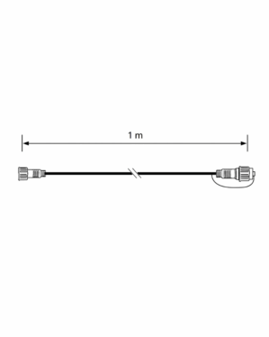 Tegning af forlængerledning til LED+ 1m hvid.