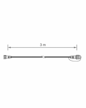 Tegning af forlængeledning til LED+ 3 m hvid.