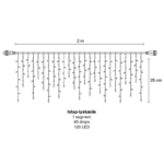 Icicle Light, L: 2 x H: 0,25 m, varm hvid, statisk lys 0.25 m