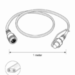 Forlængerledning, 1 m, 24V, transparent ledning 1 m