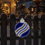 Julgekugle med lys, H: 40 cm, blå LED Blå LED, statisk lys, Kold hvid LED, statisk lys
