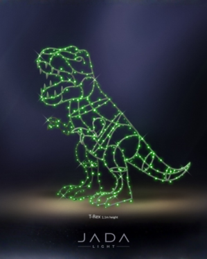Lysende Dinosaur skulptur i aluminium