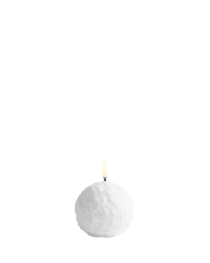 Uyuni LED candle snowball nordic white textured 8x8 cm