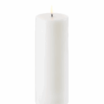 LED pillar candle, Nordic white, Smooth, 7,8x20 cm 40.5 cm