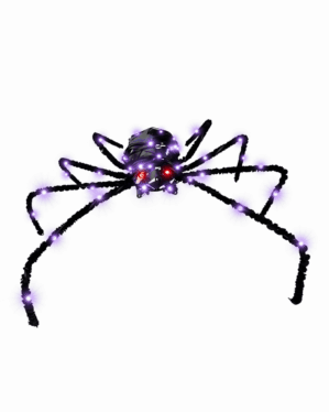 Halloween edderkop med lilla LED
